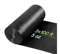 VEVOR Malla Antihierbas 0,9 x 30,5 m 168 g/m², Tela Geotextil para Control de Maleza Polipropileno Tejido de Alta Densidad para Invernaderos, Jardines, Caminos de Grava, Exterior, Ventilación, Drenaje