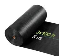 VEVOR Malla Antihierbas 0,9 x 30,5 m 168 g/m², Tela Geotextil para Control de Maleza Polipropileno Tejido de Alta Densidad para Invernaderos, Jardines, Caminos de Grava, Exterior, Ventilación, Drenaje