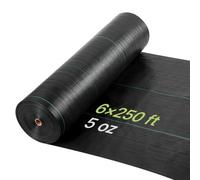 VEVOR Malla Antihierbas 1,8 x 76,2 m 168 g/m², Tela Geotextil para Control de Maleza Polipropileno Tejido de Alta Densidad para Jardines, Invernaderos, Caminos de Grava, Drenaje, Exterior, Ventilación