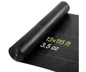 VEVOR Malla Antihierbas 4 x 35,1 m, 100 g/m², Tela Geotextil para Control de Maleza Polipropileno Tejido de Alta Densidad para Exterior, Ventilación, Drenaje, Invernaderos, Jardines, Caminos de Grava