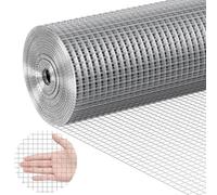 VEVOR Malla de Alambre Soldada 1220mm x 15,24m Rollo de Malla de Alambre Galvanizado en Caliente 12,7x12,7 mm Valla de Alambre de Gallinero Calibre 19 para Jaulas de Conejos, Jardín, Roedores Pequeños