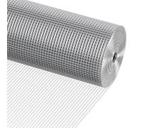 VEVOR Malla de Alambre Soldada 1220mm x 30,48m Rollo de Malla de Alambre Galvanizado en Caliente 6,35x6,35 mm Valla de Alambre de Gallinero Calibre 23 para Jaulas de Conejos, Jardín, Roedores Pequeños
