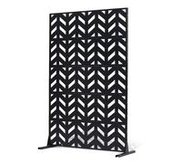 VEVOR Mampara de Privacidad de Metal de 120 x 50,8 x 183 cm con Soporte, Mamparas y Paneles de Privacidad Independiente para Exteriores de 5 Paneles para Jardín, Balcón, Patio, Habitación, Negro