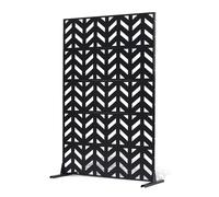 VEVOR Mampara de Privacidad de Metal de 120 x 50,8 x 183 cm con Soporte, Mamparas y Paneles de Privacidad Independiente para Exteriores de 5 Paneles para Jardín, Balcón, Patio, Habitación, Negro