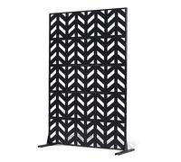 VEVOR Mampara de Privacidad de Metal de 120 x 50,8 x 183 cm con Soporte, Mamparas y Paneles de Privacidad Independiente para Exteriores de 5 Paneles para Jardín, Balcón, Patio, Habitación, Negro