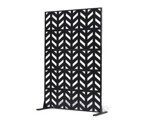 VEVOR Mampara de Privacidad de Metal de 120 x 50,8 x 183 cm con Soporte, Mamparas y Paneles de Privacidad Independiente para Exteriores de 5 Paneles para Jardín, Balcón, Patio, Habitación, Negro