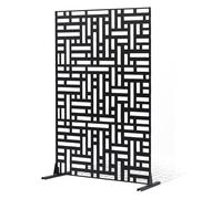 VEVOR Mampara de Privacidad de Metal de 120 x 50,8 x 193 cm con Soporte, Mamparas y Paneles de Privacidad Independiente para Exteriores de 3 Paneles para Jardín, Balcón, Patio, Habitación, Negro