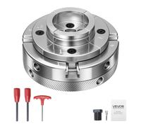 VEVOR Mandril para Torno de Madera 4 pulgadas 4 Mordazas, Juego de Mandril Autocentrante con Rosca de 1 pulgada x 8 TPI y Adaptador, Niquelado, Acero de Alta Dureza, para Trabajos de Carpintería