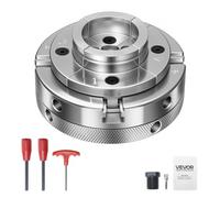 VEVOR Mandril para Torno de Madera 4 pulgadas 4 Mordazas, Juego de Mandril Autocentrante con Rosca de 1 pulgada x 8 TPI y Adaptador, Niquelado, Acero de Alta Dureza, para Trabajos de Carpintería