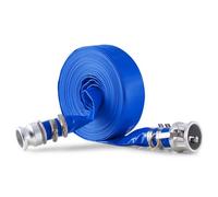 VEVOR Manguera de Retrolavado de 38,1 mm x 15,24 m, Manguera de PVC con Abrazaderas, Bloqueos de leva, Accesorios de Aluminio para Bombas para Tratamiento de Aguas Residuales, Transporte de Agua, Azul