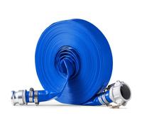 VEVOR Manguera de Retrolavado de 38,1 mm x 30,48 m, Manguera de PVC con Abrazaderas, Bloqueos de leva, Accesorios de Aluminio para Bombas para Tratamiento de Aguas Residuales, Transporte de Agua, Azul