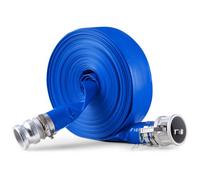 VEVOR Manguera de Retrolavado de 50,8 mm x 30,48 m, Manguera de PVC con Abrazaderas, Bloqueos de leva, Accesorios de Aluminio para Bombas para Tratamiento de Aguas Residuales, Transporte de Agua, Azul
