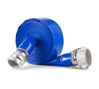 VEVOR Manguera de Retrolavado de 76,2 mm x 15,24 m, Manguera de PVC con Abrazaderas, Bloqueos de leva, Accesorios de Aluminio para Bombas para Tratamiento de Aguas Residuales, Transporte de Agua, Azul