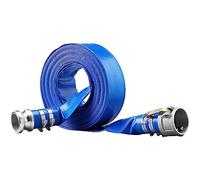 VEVOR Manguera de Retrolavado de Piscina 2"x50' Manguera de Descarga Plana de PVC Resistente con Accesorios Camlock C&E de Aluminio, Abrazaderas, Compatible con Bombas, Filtros de Arena, para Drenaje