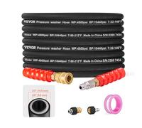 VEVOR Manguera Flexible para Hidrolimpiadora 30,5m Manguera de Repuesto para Hidrolimpiadora Conector de 9,9 mm, 3/8"-φ14,8 Macho, 3/8"-φ15, Hembra, Radio de Curvatura 124,5 mm 4800 PSI para Extensión