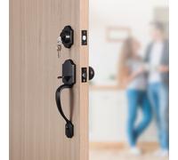 VEVOR Manija de Puerta de Entrada con Botón Reversible de Cerradura, Color Cobre