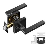VEVOR Manija de Puerta Interior en Negro Mate 1 Unidad Manija de Puerta con Cerradura Manija Reversible Derecha-Izquierda sin Llave Rotación de 45° Mango de 118x23x55 mm para Dormitorio Baño Inodoro