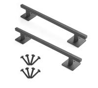 VEVOR Manija para Puerta Corrediza 320 mm Tirador para Puerta de Granero de Acero al Carbono Resistente para Exteriores Manija Metálica Negra para Garaje, Cobertizo, Armario, Despensa, 2 Piezas
