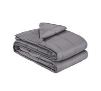 VEVOR Manta con Peso, 11,3 kg, 203 x 220 cm, Tamaño King, Suave, 100% Algodón, con Perlas de Vidrio, Transpirable, para Adultos 113 a 140 kg, Alivia la Ansiedad y Estrés, Mejora el Sueño, Gris