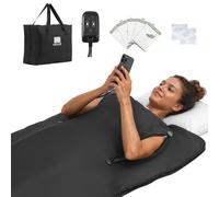VEVOR Manta de Sauna Infrarroja Portátil de 5 Capas de 180 x 80 cm, Negro | para Spa en Casa y Viajes, con Temporizador, Control Multinivel, Tejido Oxford, Aberturas para Brazos y Bolsa de Transporte