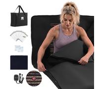 VEVOR Manta de Sauna Infrarroja Portátil con Piedras Minerales 185 x 90 cm, 5 Capas con Control Multinivel, Temporizador, Tejido de PU, Aislamiento Térmico 360° para Spa en Casa y Relajación Nocturna