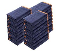 VEVOR Mantas para Mudanzas de Muebles 2032x1829 mm Mantas de Protección de Embalaje Resistentes 12 Piezas Tela no Tejida Algodón Reciclado para Proteger Muebles, Pisos, Electrodomésticos, Azul/Naranja