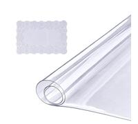 VEVOR Mantel Transparente Rectángulo 45,7x92,5 cm Mantel de PVC para Mesa Espesor de 1,5mm con Esquinas Redondeadas Protector de Mesa Impermeable 45x30cm Corta a Medida para Comedor Cocina Restaurante
