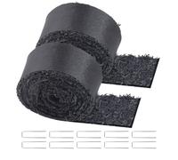 VEVOR Mantillo de Caucho para Paisajismo, 2 Rollos de Estera de Mantillo de Caucho Reciclado de 3 x 0,11 m, Camino de Caucho Permanente para Plantas, Verduras y Barrera de Jardín de Flores, Negro