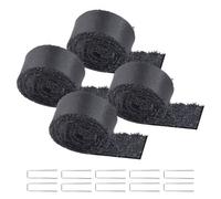 VEVOR Mantillo de Caucho para Paisajismo, 4 Rollos de Estera de Mantillo de Caucho Reciclado de 3 x 0,11 m, Camino de Caucho Permanente para Plantas, Verduras y Barrera de Jardín de Flores, Negro