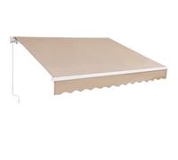 VEVOR Toldo para Terraza Retráctil 2,4x2,1 m Toldo Retráctil Patio Exterior 40°-90° Ajustable Viento/UV/Resistente al Agua Toldo Sombrilla Poliéster con Manivela para Patio, Terraza, Jardín, Balcón