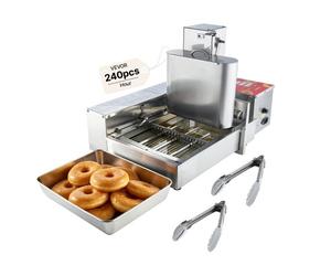 VEVOR Máquina Automática para Hacer Donas 4 Filas 2000 W, Equipo para Hacer Rosquillas de Alta Potencia 240 Piezas/Hora, de Acero Inoxidable con Control Inteligente, para Panadería, Cafetería