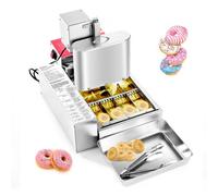 VEVOR Máquina Automática para Hacer Donas, Equipo para Hacer Donas de 4 Filas, Alta Potencia 240 Piezas/Hora, Acero Inoxidable, Control Inteligente, con Una Tolva 3 L y Un Tanque de Aceite 6,1 L