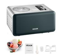 VEVOR Máquina Automática para Hacer Helados 1,5 L con Compresor Incorporado sin Precongelación Heladera Automática de 3 Modos 425 x 290 x 245 mm con Tapa Transparente para Cocina Doméstica, Negro
