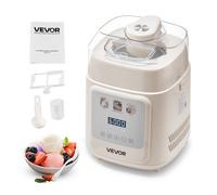 VEVOR Máquina Automática para Hacer Helados 1 L con Compresor Incorporado sin Precongelación Heladera Automática Vertical de 4 Modos 259 x 269 x 355 mm con Tapa Transparente para Hogar, Blanco