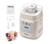 VEVOR Máquina Automática para Hacer Helados 1 L con Compresor Incorporado sin Precongelación Heladera Automática Vertical de 4 Modos 259 x 269 x 355 mm con Tapa Transparente para Hogar, Blanco