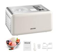 VEVOR Máquina Automática para Hacer Helados 2 L con Compresor Incorporado sin Precongelación Heladera Automática de 3 Modos 425 x 290 x 245 mm con Tapa Transparente para Cocina Doméstica, Blanco