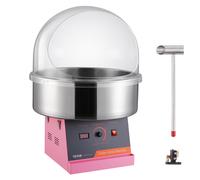 VEVOR Máquina Eléctrica de Algodón de Azúcar de 1000 W, Máquina Comercial de Algodón de Azúcar con Tapa, Tazón de Acero Inoxidable y Cuchara de Azúcar, Fiestas, 518 x 518 x 415 mm, Rosa