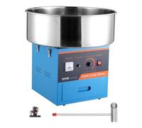 VEVOR Máquina Comercial de Algodón de Azúcar, Máquina de Hilo de Azúcar para Varias Fiestas y Adecuada para la Mayoría de los Tipos de Azúcar, 1000 W, Azul, 518 x 518 x485 mm, 118,3-226,2 ℃, Acero