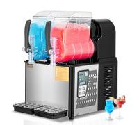 VEVOR Máquina de Granizados Comercial, Máquina de Bebidas Congeladas de Doble Tanque de 4 L x 2, Acero Inoxidable, para Fiestas en el Hogar, Restaurantes, Cafeterías y Bares, 360 x 500 x 560 mm