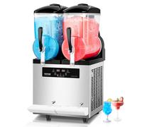 VEVOR Máquina de Granizados Comercial con Tanque Doble de 12 L x 2 Máquina para Hacer Batidos de Acero Inoxidable Máquina para Hacer Granizados para Fiestas en Hogar, Restaurantes, Cafeterías, Bares