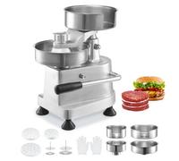 VEVOR Máquina Comercial para Hamburguesas, máquina de Hamburguesas de Carne de Res con 3 moldes Convertibles (4/5/6 Pulgadas), máquina de Prensa de Hamburguesas de Acero Inoxidable Resistente