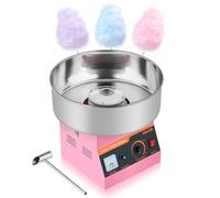 VEVOR Máquina de Algodón de Azúcar Eléctrica 1000 W Capacidad de 100 g de Azúcar 38 x 38 x 34 cm Fácil de Instalar y Desmontar Control Simple con Azucarero y Cuchara para Hogar, Fiestas, Rosa