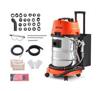 VEVOR Máquina de Chorro de Arena de Nuez 1600 W Tanque de 30 L, Máquina de Limpieza de Válvulas y Colectores de Admisión, con 2,5 kg de Cáscara de Nuez y 23 Adaptadores para Motores de Automóviles