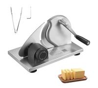 VEVOR Máquina de Cortar Pan Manual Grosor Ajustable de 0 a 15 mm, Rebanadora de Pan con Manivela, Cuchilla de Acero Inoxidable Microdentada, para Cocina, Panadería, Fiestas, 310 x 255 x 190 mm