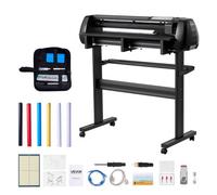 VEVOR Máquina de Corte de Vinilo, con Ancho de Alimentación Máximo de 87 cm, Cuchillas Dobles y Pantalla LED, con Hojas de Pegatinas, Películas de Transferencia y Software Signmaster, Color Negro