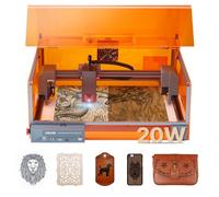 VEVOR Máquina de Corte y Grabado Láser 20 W, con Carcasa, 7000 mm/min, Área de Trabajo 300 x 300 mm, para Madera, Cuero, Vidrio y Ciertos Metales, Clase 1, para Uso Doméstico, Escolar y Taller