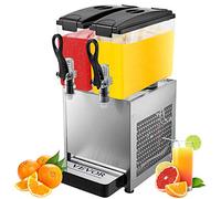 VEVOR Máquina de Dispensador de Bebida 24L, Máquina de Bebidas Frío con Tanques, Máquina de Dispensador de Jugo 150W, Máquina de Bebidas Frías de Acero Inoxidable Temperatura 5-12℃