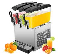 VEVOR Máquina de Dispensador de Bebida 36 L, Máquina de Bebidas Frío con Tanques 12 L * 3, Máquina de Dispensador de Jugo 270 W, Máquina de Bebidas Frías de Acero Inoxidable Temperatura 5-12℃