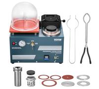 VEVOR Máquina de Fundición al Vacío con Horno de Fusión, Práctico Puerto de Inyección de Aceite y Manómetro de Precisión Máquina Todo en Uno para Fundir Joyas y Chatarra, Plata, Oro y Cobre