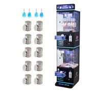 VEVOR Máquina de Garras para Peluches, Juego Arcade de Feria, Efectos de Luz y Sonido, Modo Garra, Compatible con Peluches de 40 a 80 mm, Modo Pinza, para Objetos de hasta 50 g, Negro y Morado